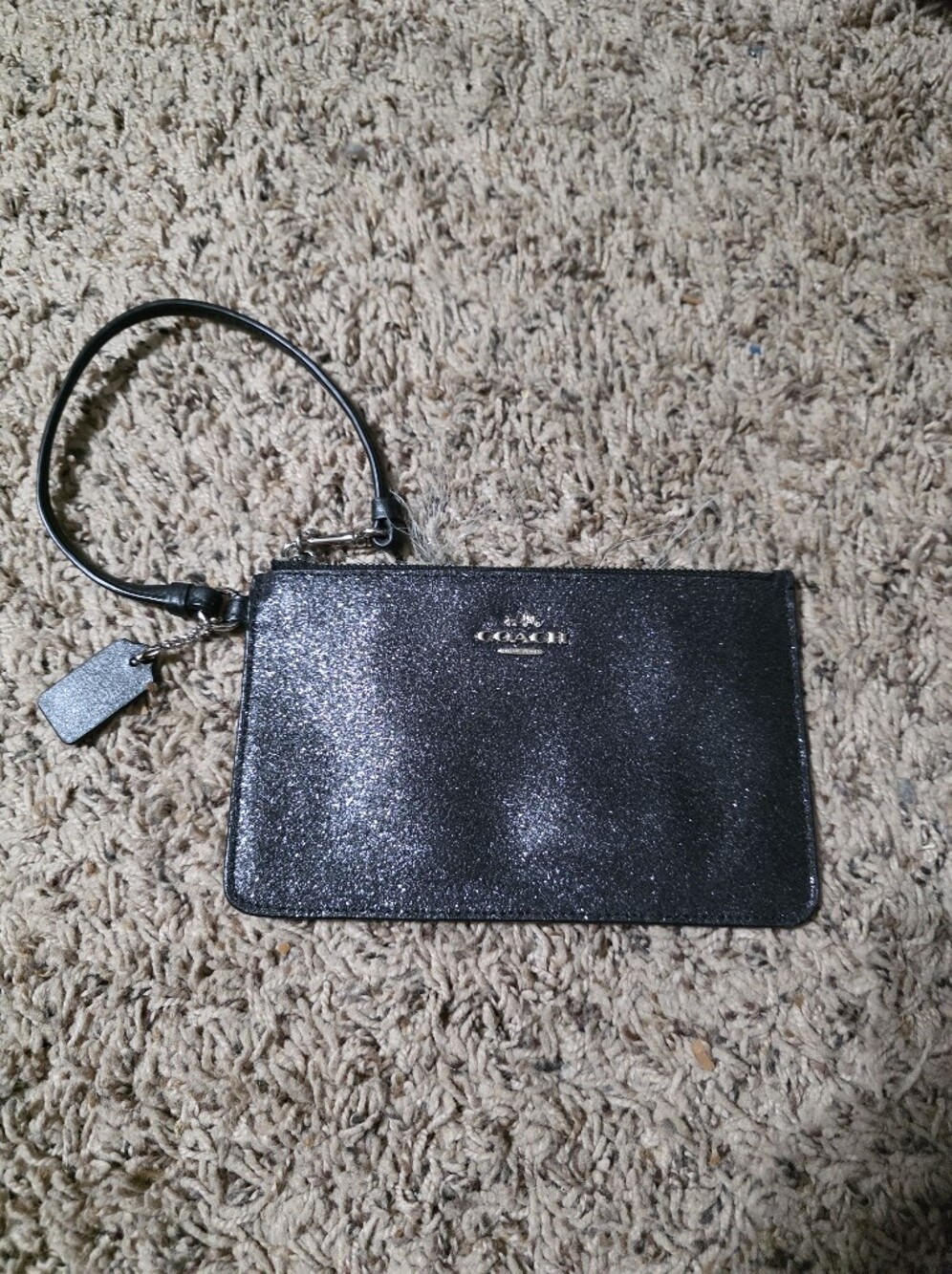Coach Glitter Black Wristlet Clutch - Black